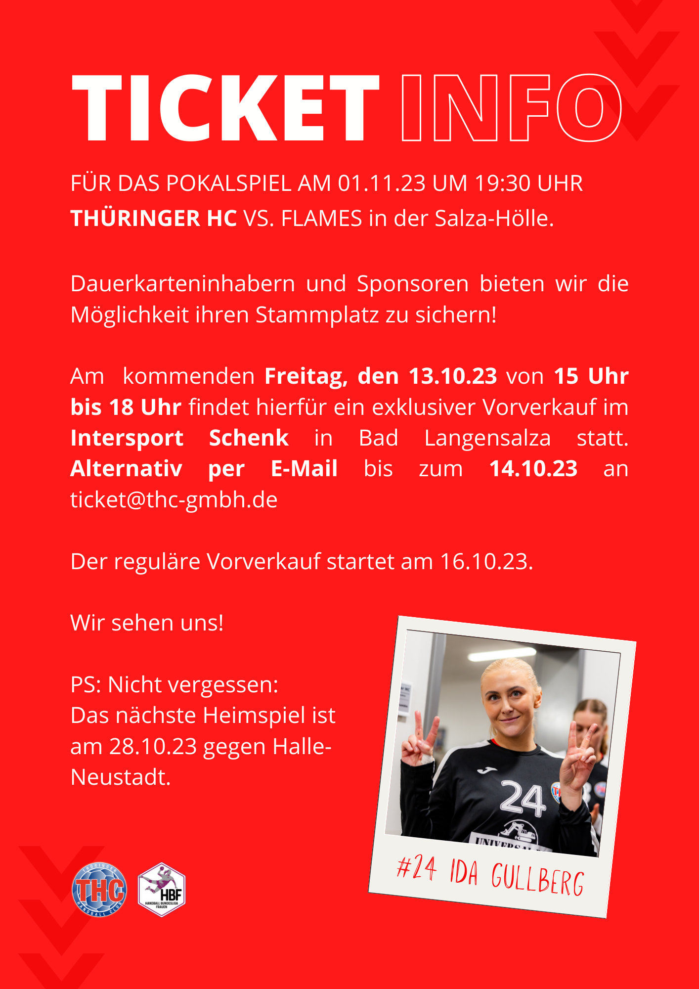 Ticketinfo 01.11.2023 DHB-Pokal